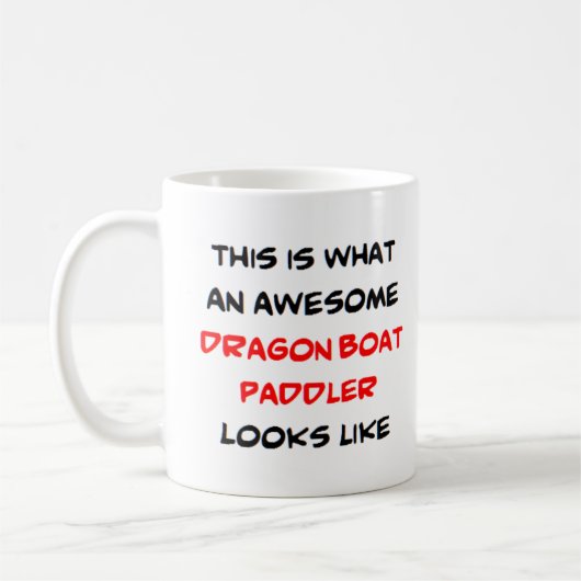 dragon boat paddler, awesome コーヒーマグカップ (左)