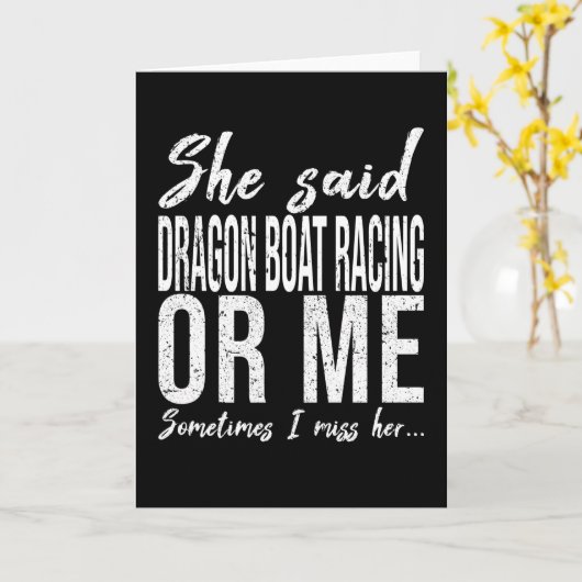 Dragon Boat Racing funny gift idea カード (黄色い花)