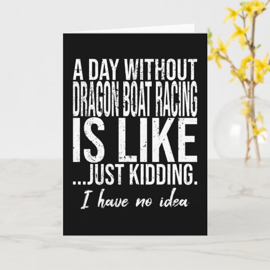 Dragon Boat Racing funny gift idea カード (黄色い花)