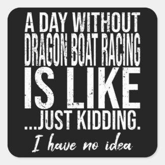 Dragon Boat Racing funny gift idea スクエアシール