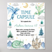 Dragon Boy Birthday Time Capsule Sign ポスター (正面)
