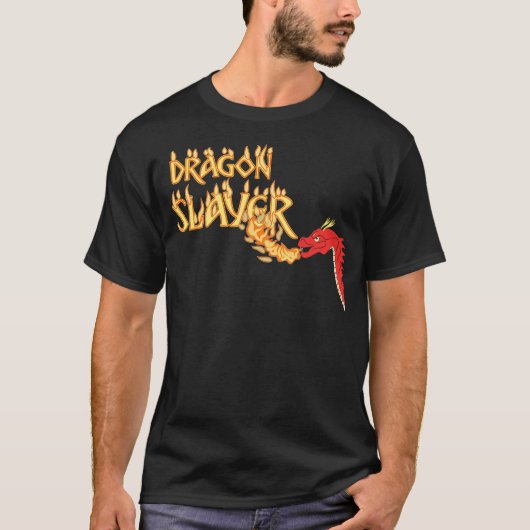 Dragon Burning Fire T Shirt Anime Cartoon Magic Qu Tシャツ (正面)