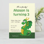 Dragon cartoon birthday print invitations 招待状 (スタンド正面)