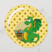 Dragon cartoon birthday print invites 招待状 (正面/裏面)