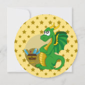 Dragon cartoon birthday print invites 招待状 (正面)