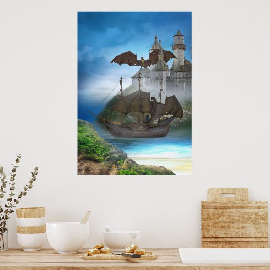 Dragon Castle Poster ポスター (キッチン)