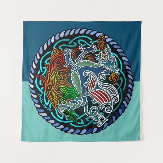 Dragon celtique タペストリー (正面(横))