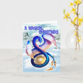 Dragon Christmas Design カード (黄色い花)