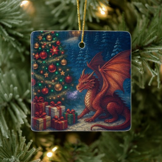 Dragon Christmas Tree Holiday セラミックオーナメント (ツリー)