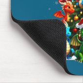 Dragon Christmas Tree Squad Santa Hat Fantasy Myth マウスパッド (コーナー)