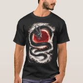 Dragon Coil over a Red Eclipse - Japanese Art Tシャツ (正面)