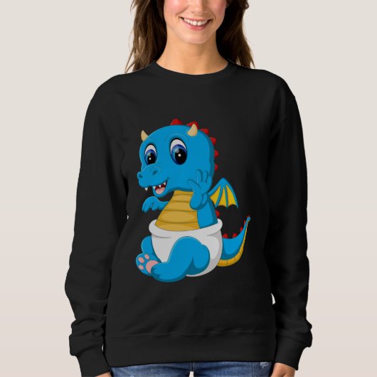 dragon cute baby China スウェットシャツ (正面)