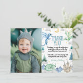 Dragon Cute Boy Birthday Watercolor サンキューカード (スタンド正面)