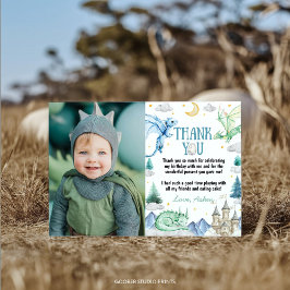 Dragon Cute Boy Birthday Watercolor サンキューカード