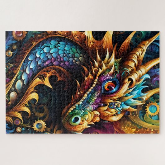 Dragon dans le style steampunk ジグソーパズル (横)