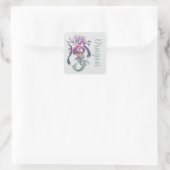 Dragon, draak sticker スクエアシール (バッグ)