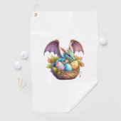 Dragon Easter Day Loves Collecting Easter Eggs Dra ゴルフタオル (インサイチュ)