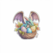 Dragon Easter Day Loves Collecting Easter Eggs Dra シール (正面)