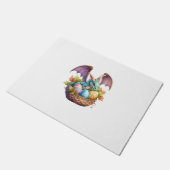 Dragon Easter Day Loves Collecting Easter Eggs Dra ドアマット (アングル)