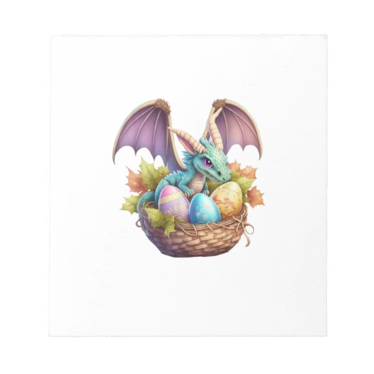 Dragon Easter Day Loves Collecting Easter Eggs Dra ノートパッド (正面)