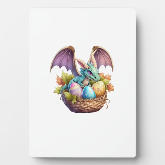 Dragon Easter Day Loves Collecting Easter Eggs Dra フォトプラーク (正面)
