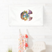 Dragon Easter Day Loves Collecting Easter Eggs Dra 横断幕 (インサイチュ)