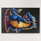 Dragon en pixel art ジグソーパズル (横)