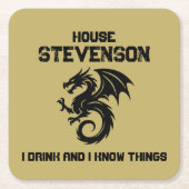 Dragon Family Logo  スクエアペーパーコースター (正面)