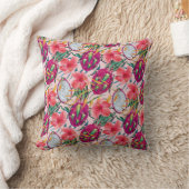 Dragon Fruit Tropical Floral Modern Green Palm クッション (ブランケット)