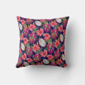 Dragon Fruit Tropical Floral Modern Green Palm クッション (裏面)