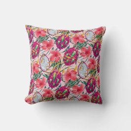 Dragon Fruit Tropical Floral Modern Green Palm クッション