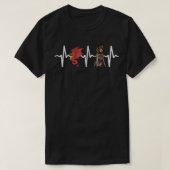 Dragon German Wirehaired Pointer Heartbeat Dog Lov Tシャツ (デザイン正面)
