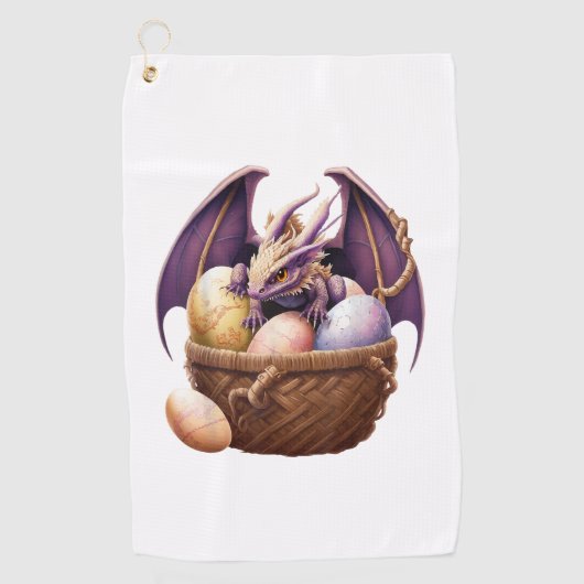 Dragon Girl Lover Collecting Easter Eggs - Kids Cu ゴルフタオル (正面)