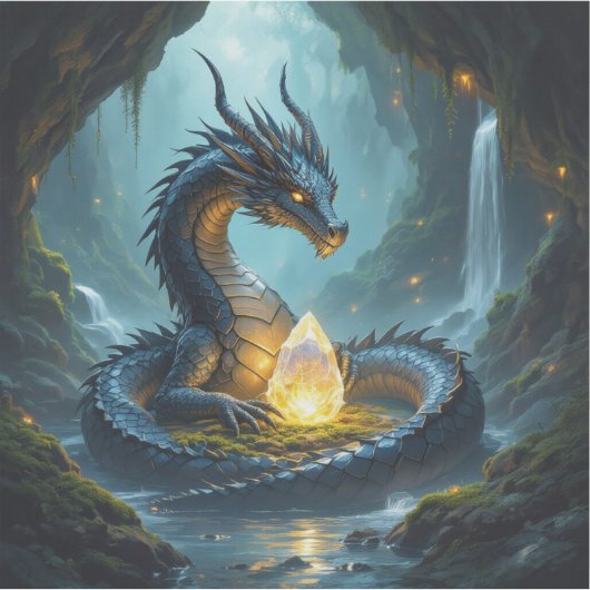 Dragon guarding his diamond in dark cave シール (正面)