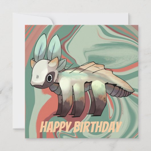 Dragon, Happy Birthday カード (正面)