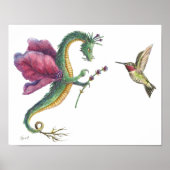 Dragon & Hummingbird print ポスター (正面)