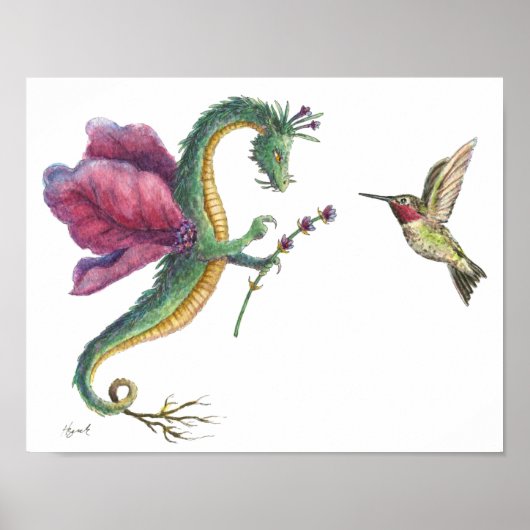 Dragon & Hummingbird print ポスター (正面)