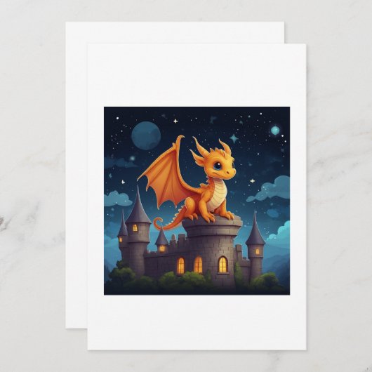 dragon illustration 招待状 (正面/裏面)