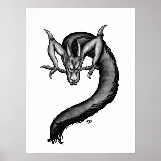 Dragon in Tattoo Style ポスター (正面)