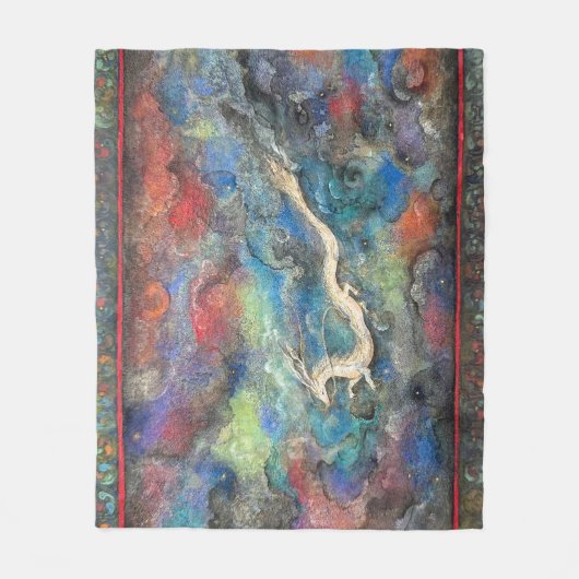 Dragon in the Clouds フリースブランケット (正面)