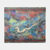 Dragon in the Clouds フリースブランケット (正面(横))