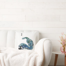 Dragon in the Waves – Abstract Ocean Energy クッション