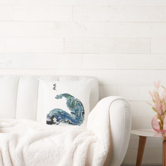 Dragon in the Waves – Abstract Ocean Energy クッション (ソファ)