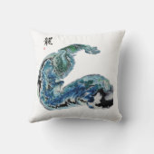 Dragon in the Waves – Abstract Ocean Energy クッション (裏面)