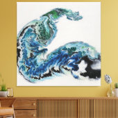 “Dragon in the Waves – Abstract Ocean Energy Canva キャンバスプリント (インサイチュ (リビング))