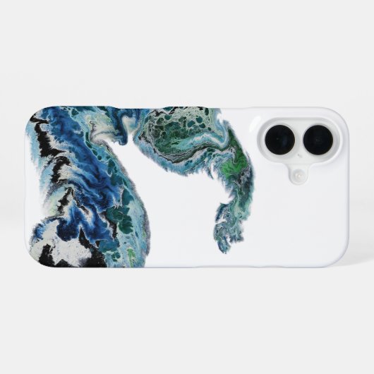 Dragon in the Waves – Abstract Ocean Energy iPhone 16ケース (裏面横)