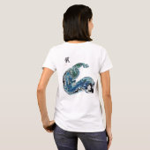 Dragon in the Waves – Abstract Ocean Energy Tシャツ (裏面フル)