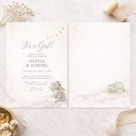 Dragon It's a Girl Couples Storybook Baby Shower 招待状