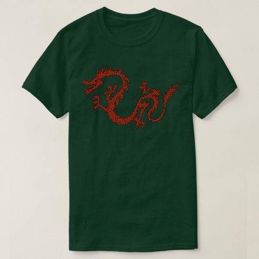 Dragon Japan Retro Style Asia Mosaic Dragon Tシャツ (デザイン正面)