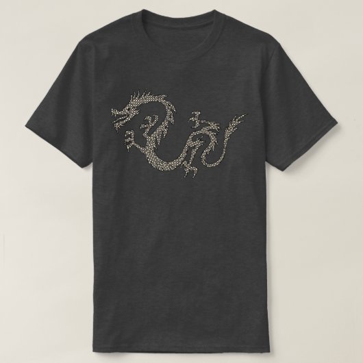 Dragon Japan Retro Style Asia Mosaic Dragon  Tシャツ (デザイン正面)